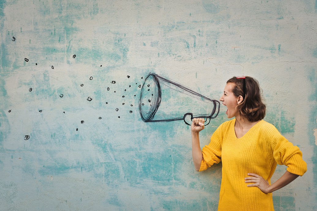 Shouting in the megaphone